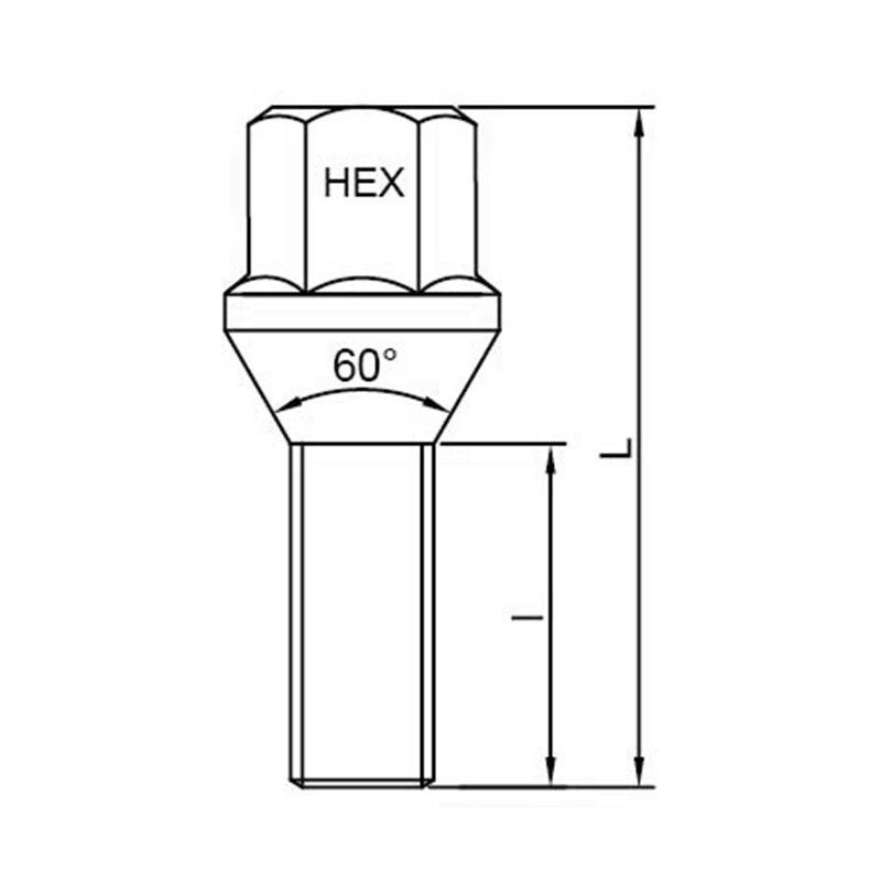 Perno de cubo de rueda cónica de asiento cónico anti‑óxido WF-B001