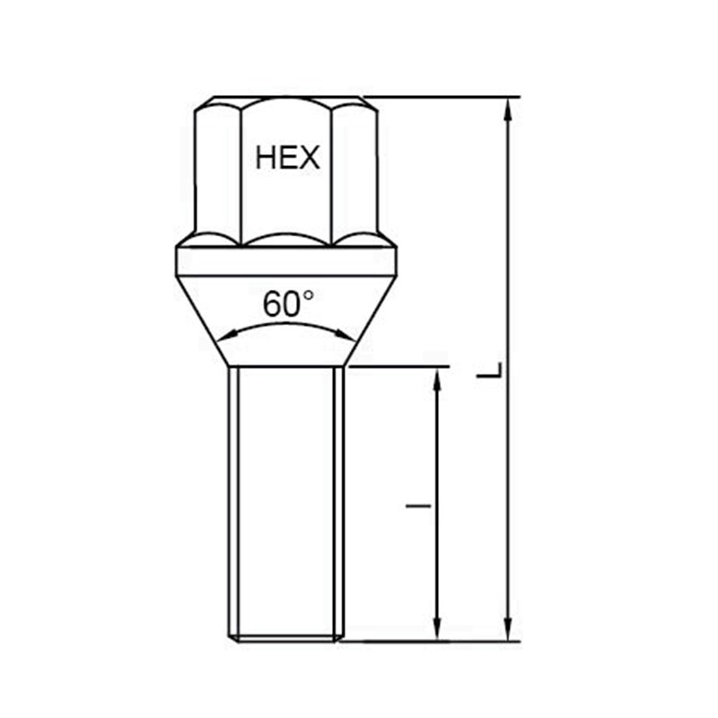 Perno de rueda automotriz cónico‑asiento duradero WF-B003 Perno de rueda automotriz cónico‑asiento duradero WF-B003