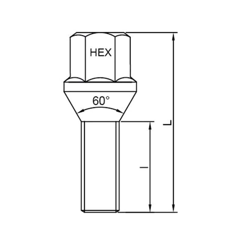 Perno de cubo de rueda de asiento‑cono estable galvanizado WF-B008 Perno de cubo de rueda de asiento‑cono estable galvanizado WF-B008