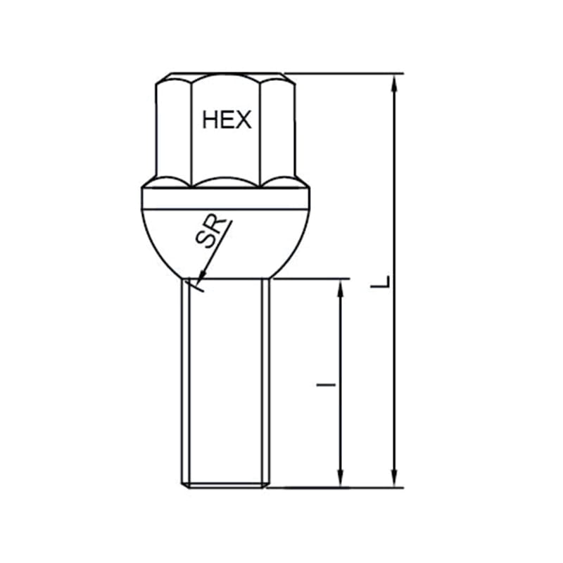 Perno de orejeta de rueda de asiento de bola cromado WF-B010