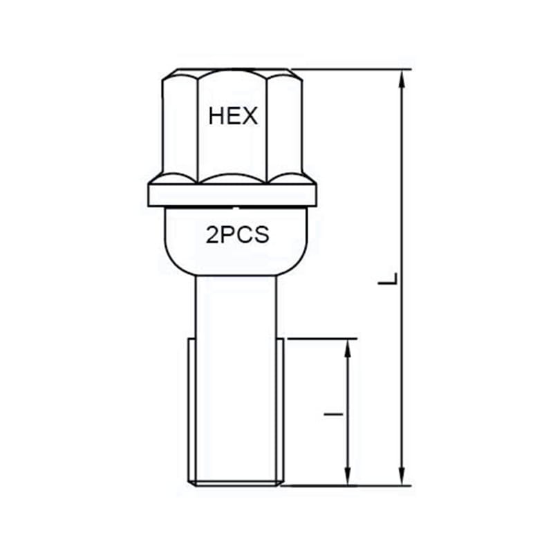 Perno de orejeta de rueda PCD cromado ‑de alta resistencia‑ WF-B601B