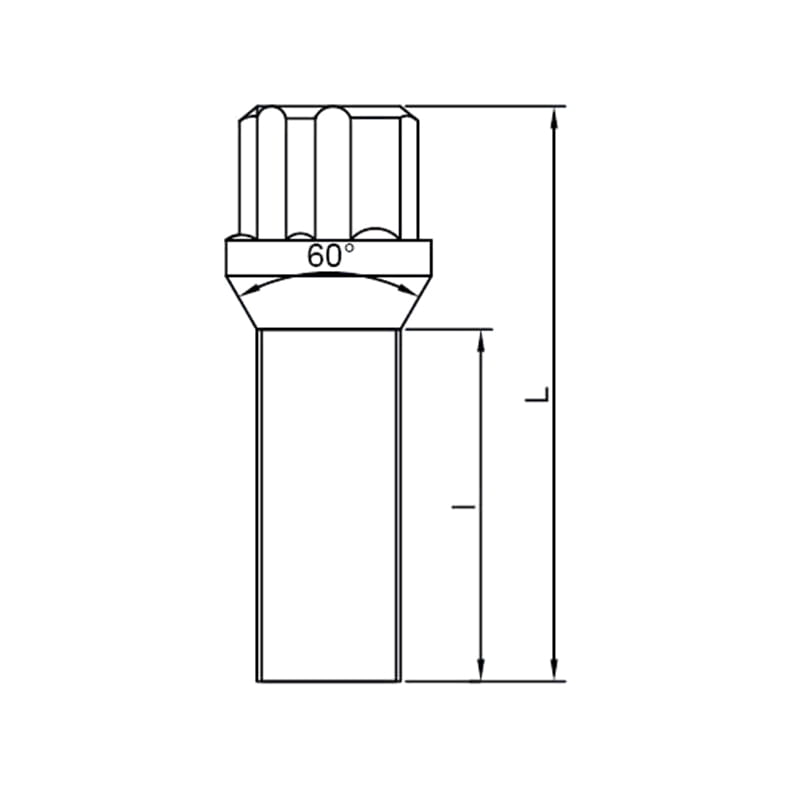 Pernos de bloqueo de ruedas antirrobo estriados para asiento cónico WF-LB001